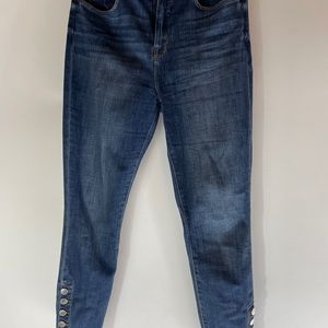 LAGENCE Piper skinny jean with side buttons at ankle.